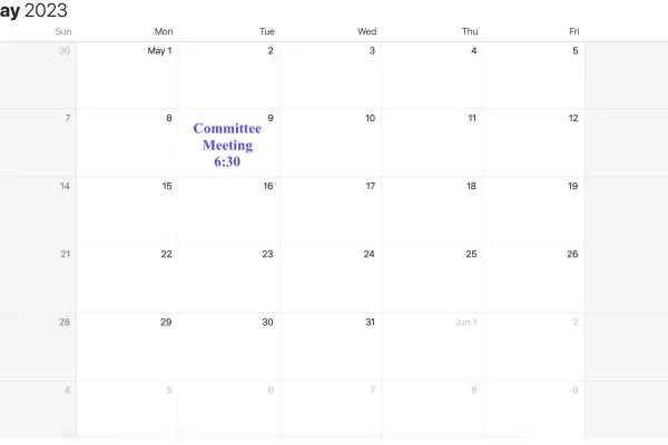 May 2023 Calendar